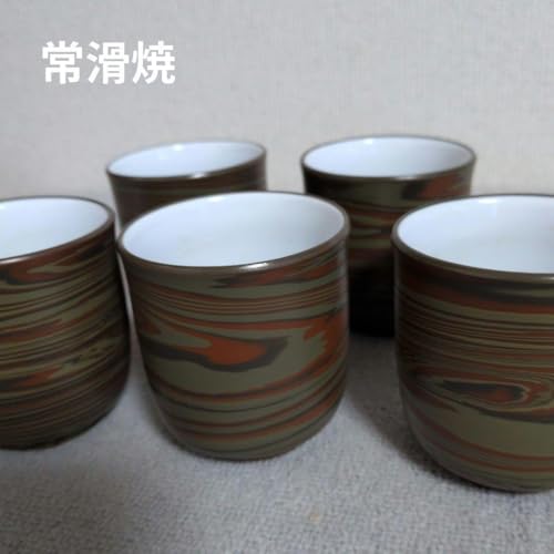値下げしました！常滑焼　練り込み　湯呑み5客 急須1 茶こぼし1 湯さまし1 常滑焼き 練り込み 練込泥 横手急須 湯呑み5客セット - メルカリ